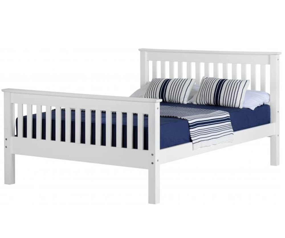 Seconique Monaco White Finish High Footed Bed Frame
