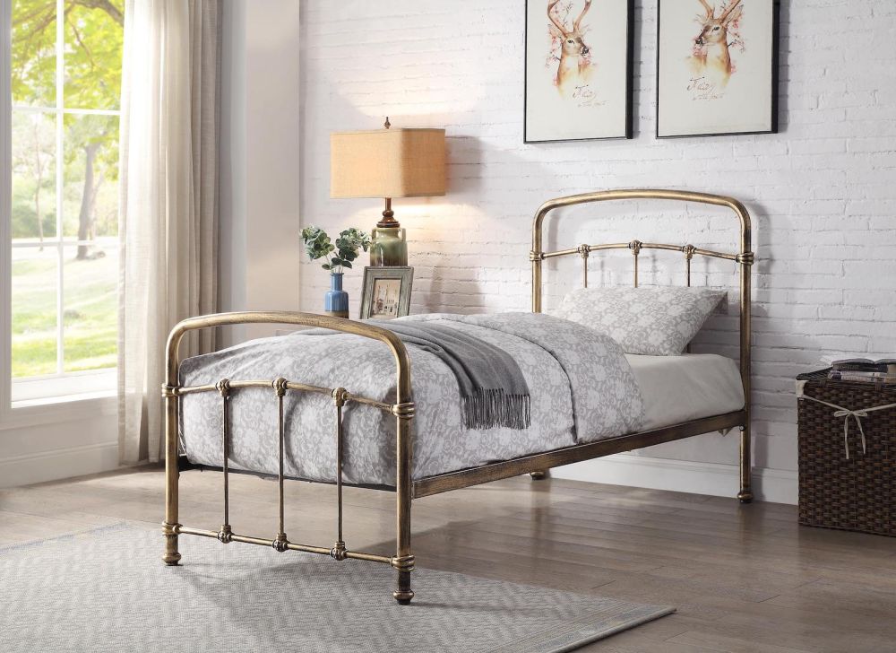 Flintshire Furniture Mostyn Antique Bronze Metal Bed Frame