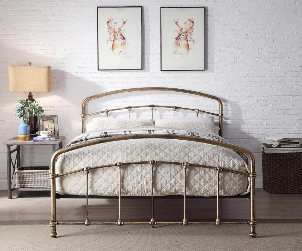 Flintshire Furniture Mostyn Antique Bronze Metal Bed Frame