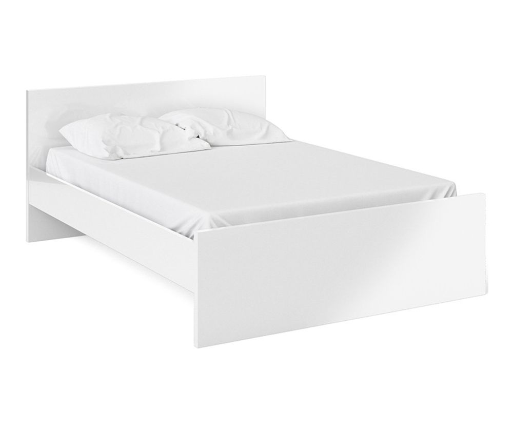 FTG Naia White High Gloss Bed Frame