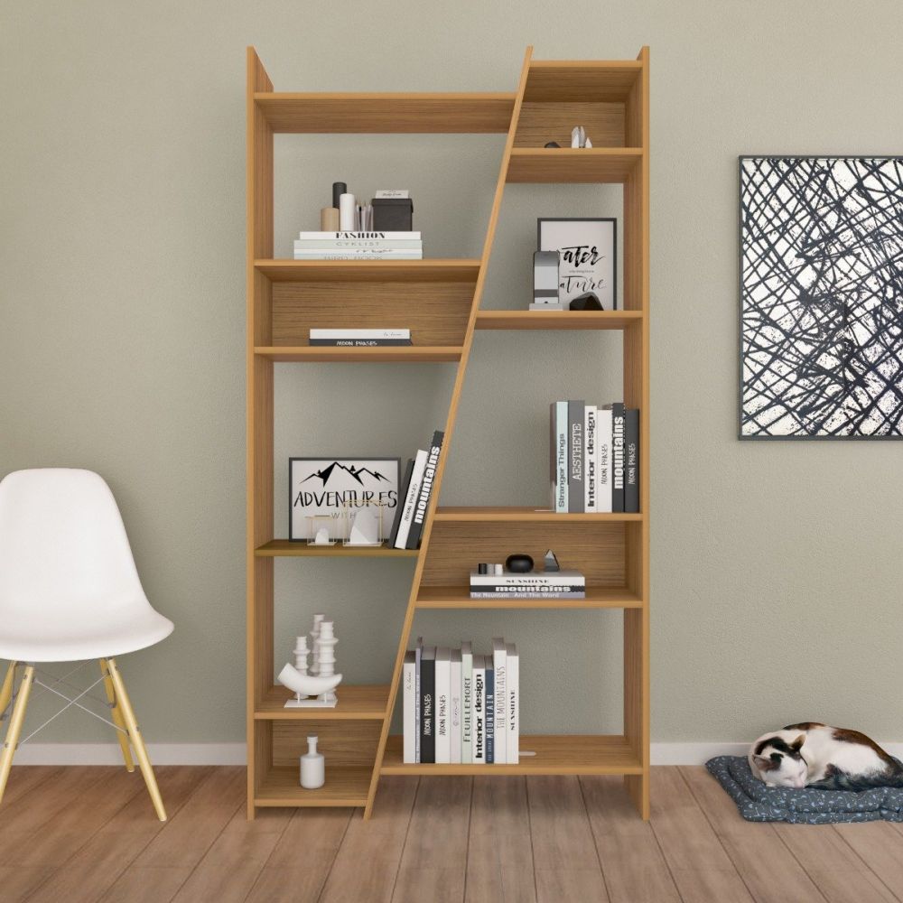 Seconique Furniture Naples Oak Effect Tall Bookcase 