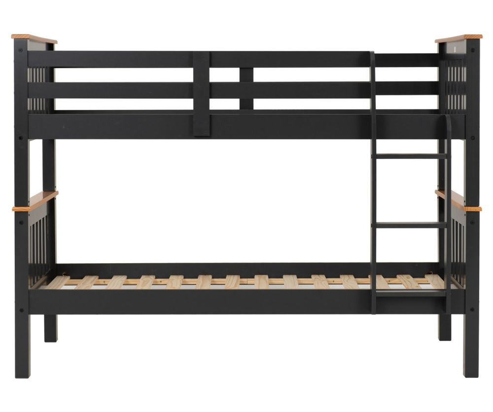 Seconique Neptune Grey with Oak Effect Bunk Bed