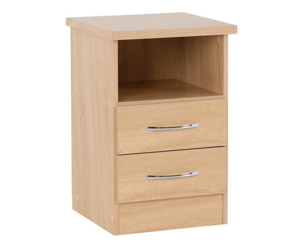 Seconique Nevada Sonoma Oak 2 Drawer Bedside Cabinet