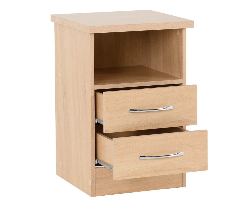Seconique Nevada Sonoma Oak 2 Drawer Bedside Cabinet