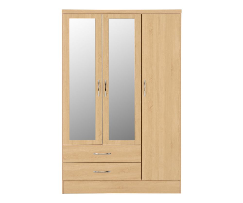 Seconique Nevada Sonoma Oak 3 Door 2 Drawer Wardrobe