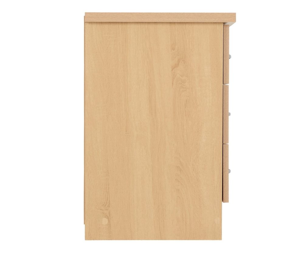 Seconique Nevada Sonoma Oak 3 Drawer Bedside Cabinet