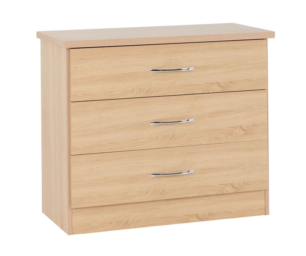 Seconique Nevada Sonoma Oak 3 Drawer Chest