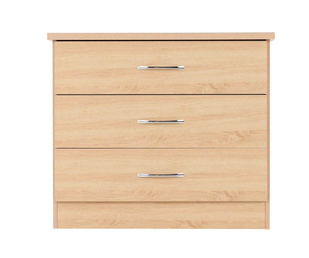 Seconique Nevada Sonoma Oak 3 Drawer Chest