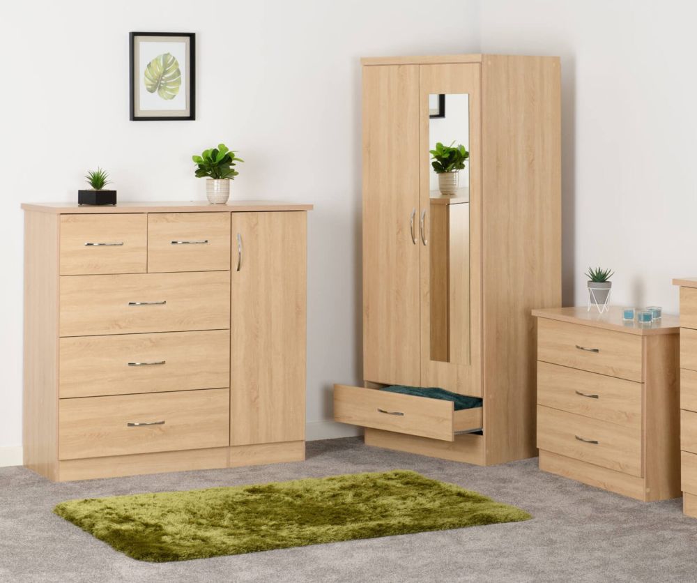 Seconique Nevada Sonoma Oak 3 Drawer Chest