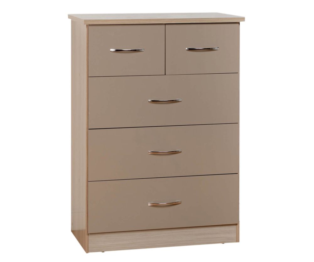 Seconique Nevada Oyster High Gloss 3+2 Drawer Chest