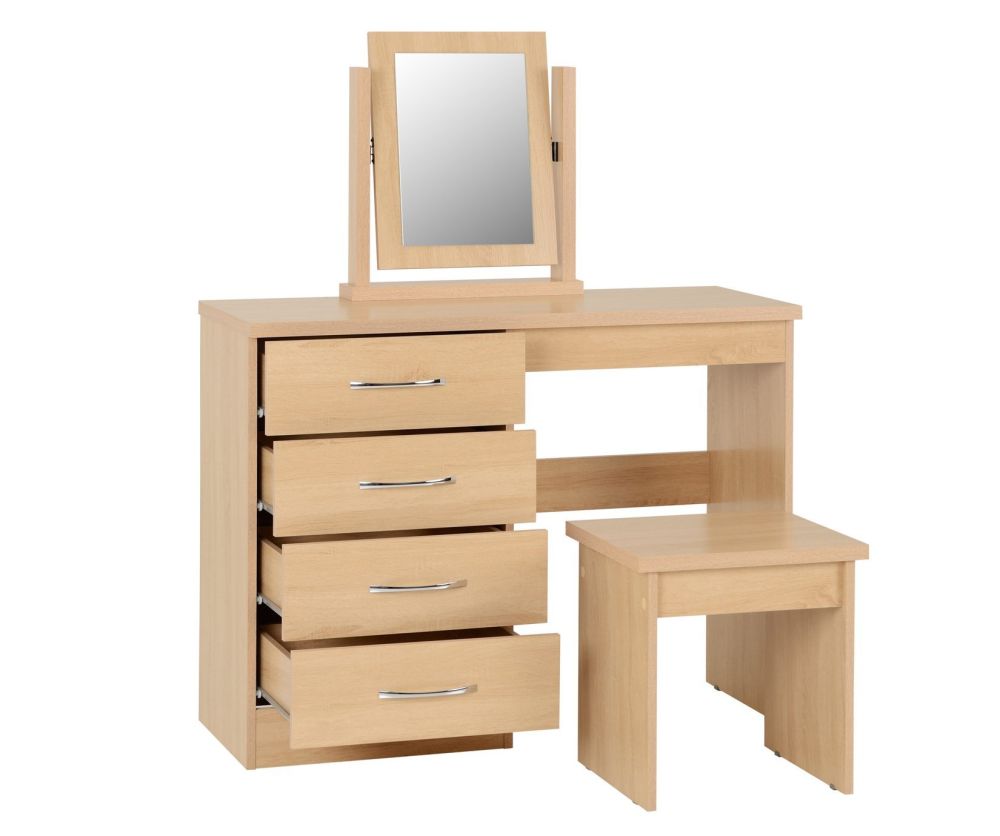 Seconique Nevada Sonoma Oak 4 Drawer Dressing Table Set