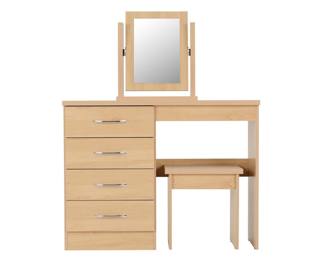 Seconique Nevada Sonoma Oak 4 Drawer Dressing Table Set