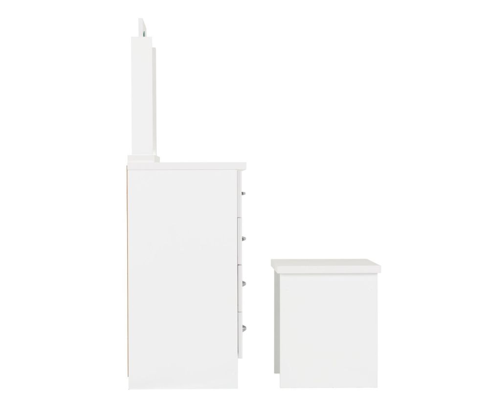 Seconique Nevada White Gloss 4 Drawer Dressing Table Set