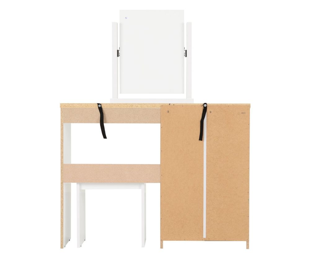 Seconique Nevada White Gloss 4 Drawer Dressing Table Set