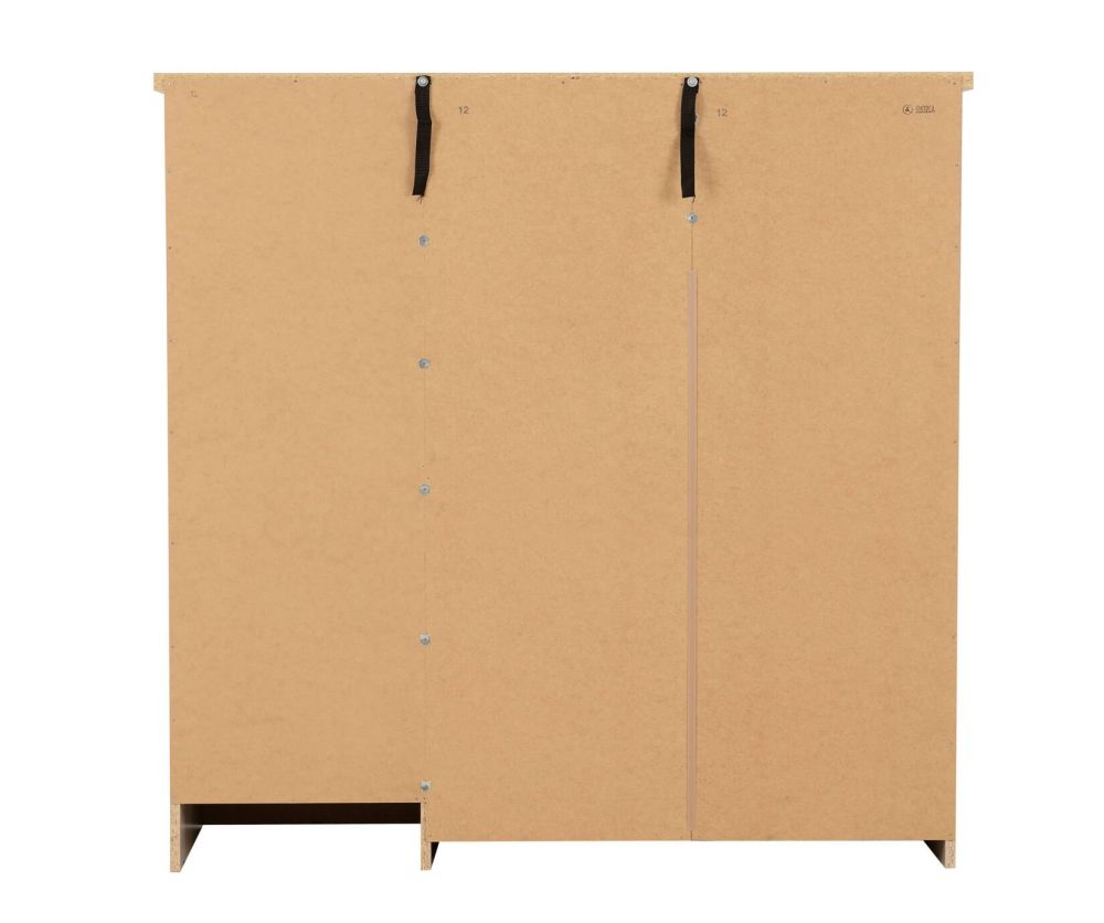 Seconique Nevada Grey Gloss and Light Oak 5 Drawer Low Wardrobe