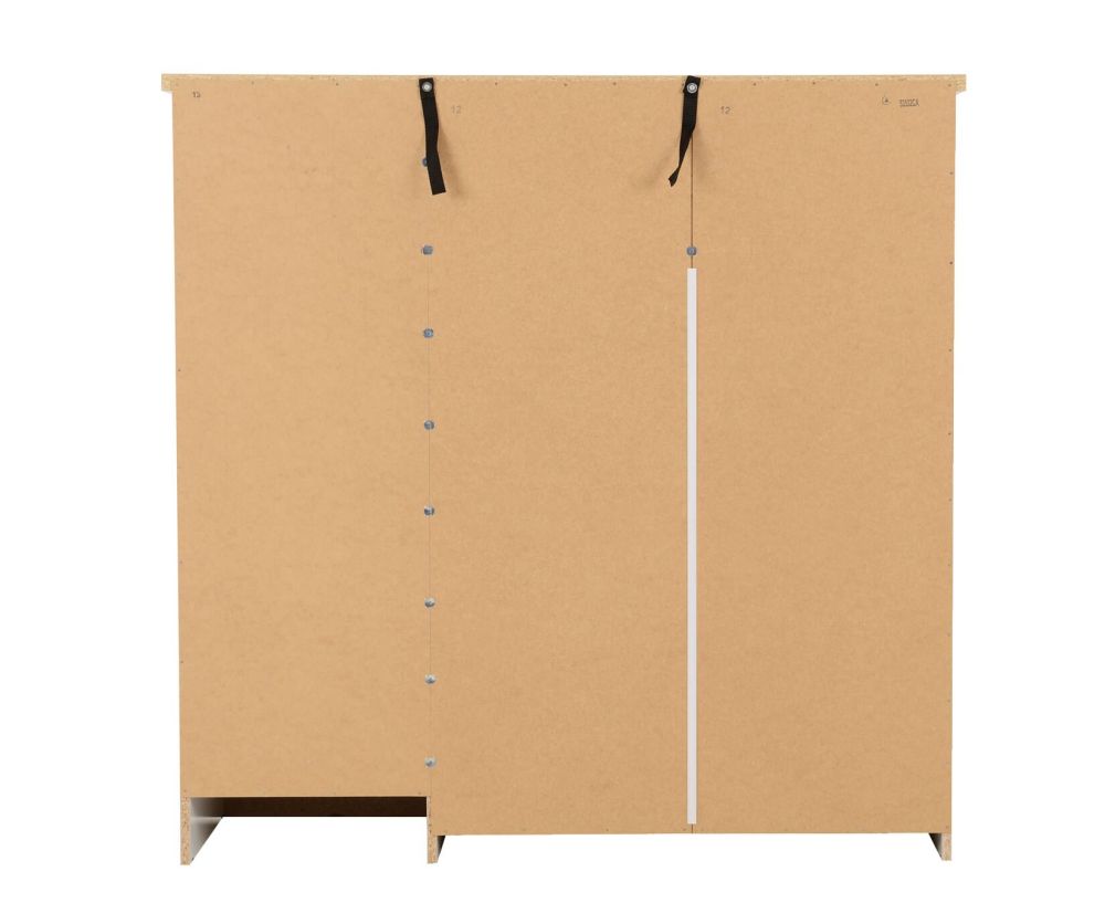 Seconique Nevada White Gloss 5 Drawer Low Wardrobe