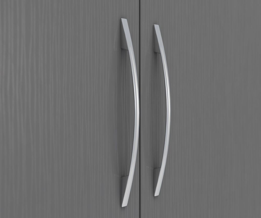 Seconique Nevada Grey High Gloss 2 Door 1 Drawer Wardrobe
