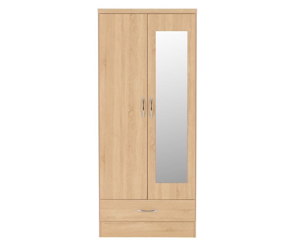 Seconique Nevada Sonoma Oak 2 Door Mirror Wardrobe