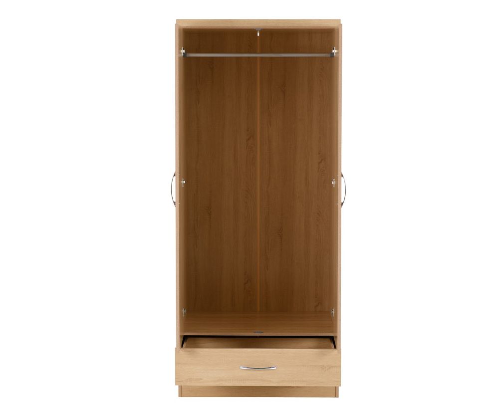 Seconique Nevada Sonoma Oak 2 Door Mirror Wardrobe