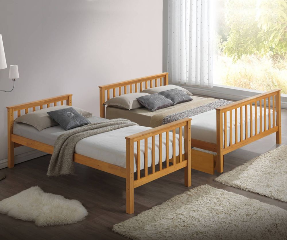 Artisan New Three Sleeper Wooden Beech Bed Frame