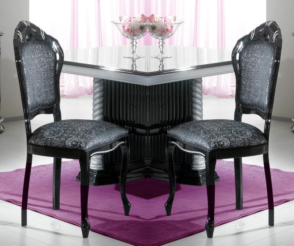 Ben Company New Venus Black Italian Dining Chair in Pair