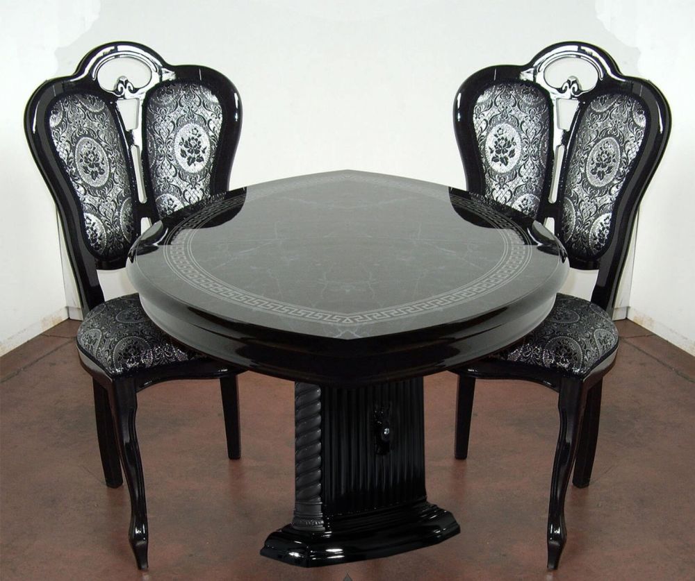 Ben Company New Venus Black Italian Giglio Dining Chair in Pair