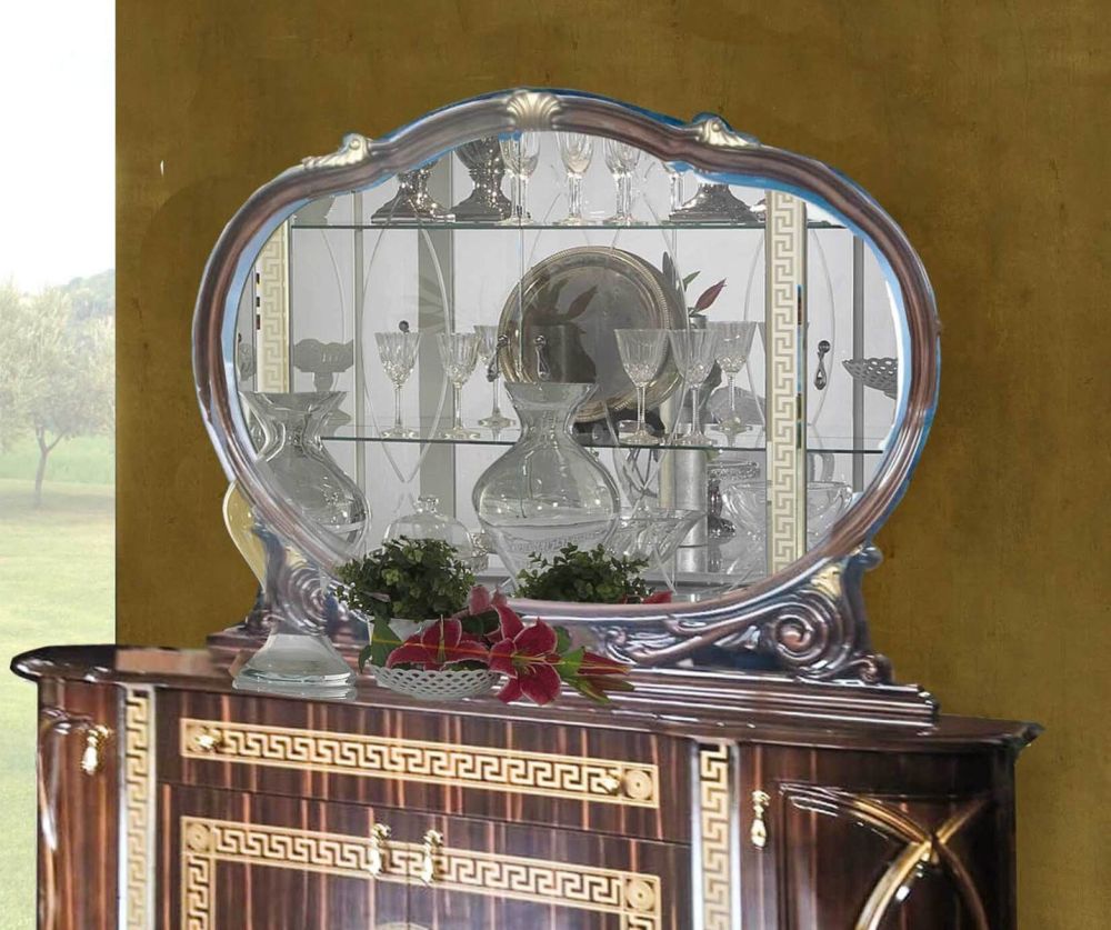 Ben Company New Venus Walnut and Gold Italian Mirror