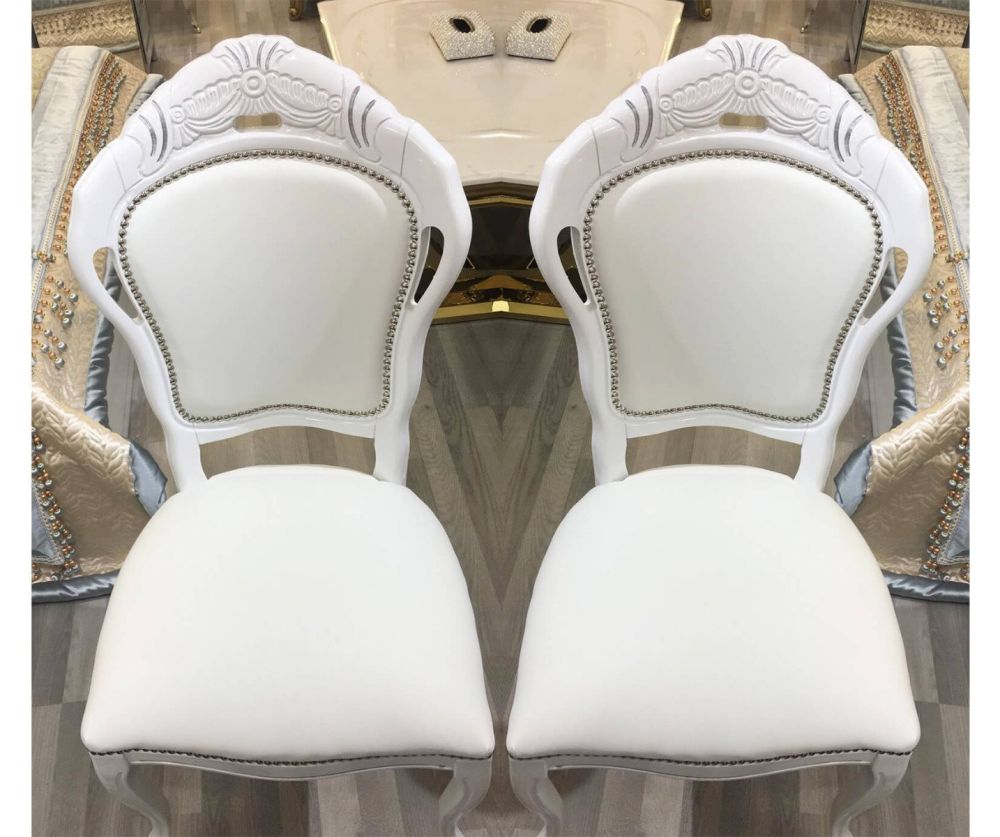 Ben Company New Venus White Italian Dining Chair in Pair