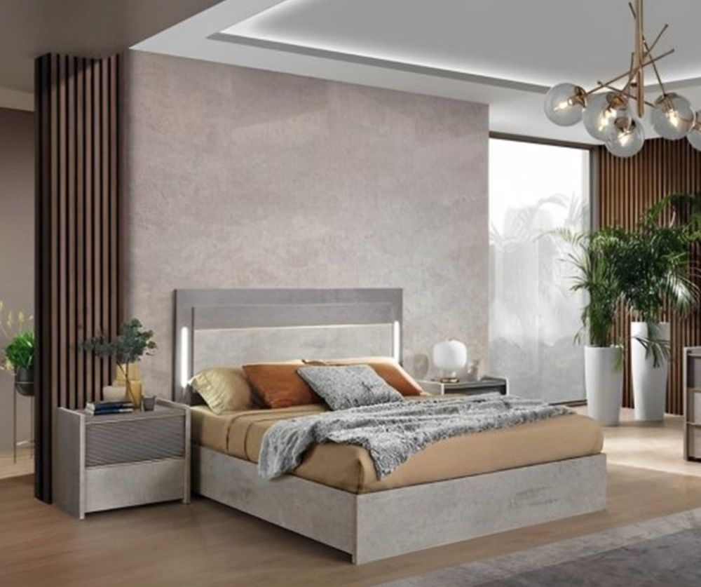 H2O Design Sole Grey Italian 2 Drawer Night Table
