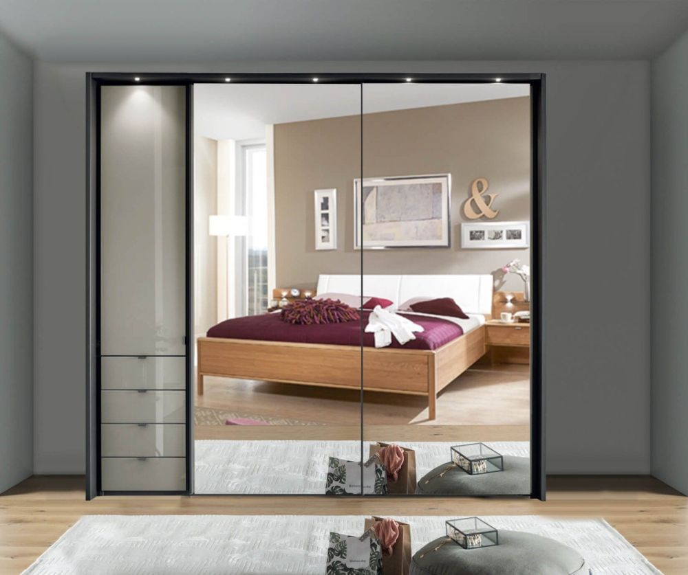 Wiemann Vip Nizza 1 Hinged Door Left With 4 Darwer,2 Sliding Doors Right Wardrobe -W200cm