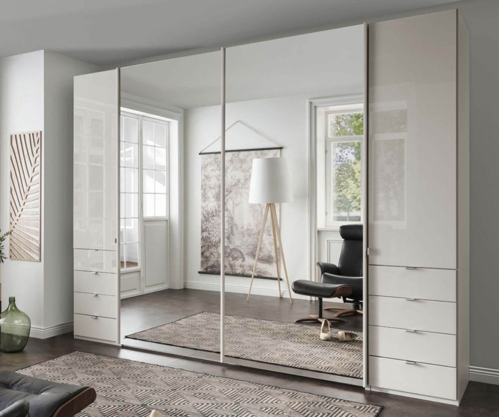 Wiemann Vip Nizza 2 Outer Hinged Door With 4 Drawers,2 Center Sliding Door Wardrobe – W250cm