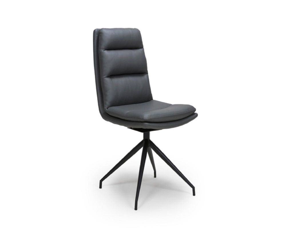 Furniture Link Nobo Grey Swivel Dining Chair in Pair