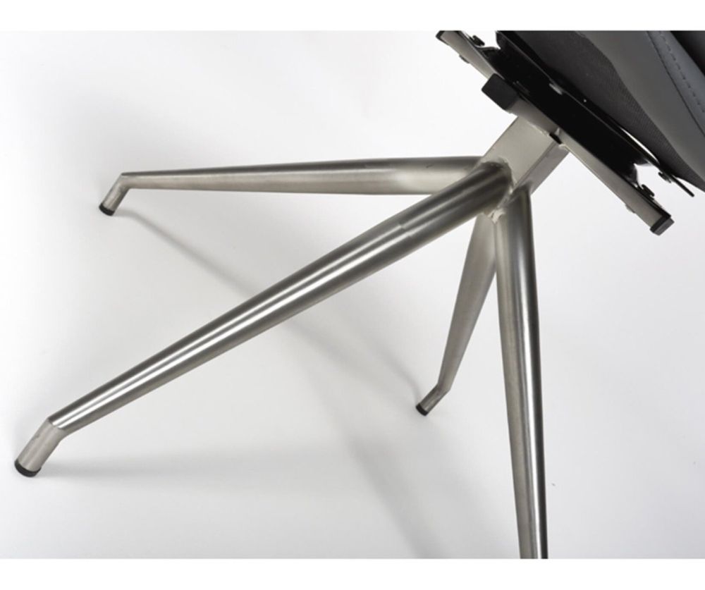 Furniture Link Nobo Grey Faux Leather Dining Chair in Pair with Brushed Steel Legs