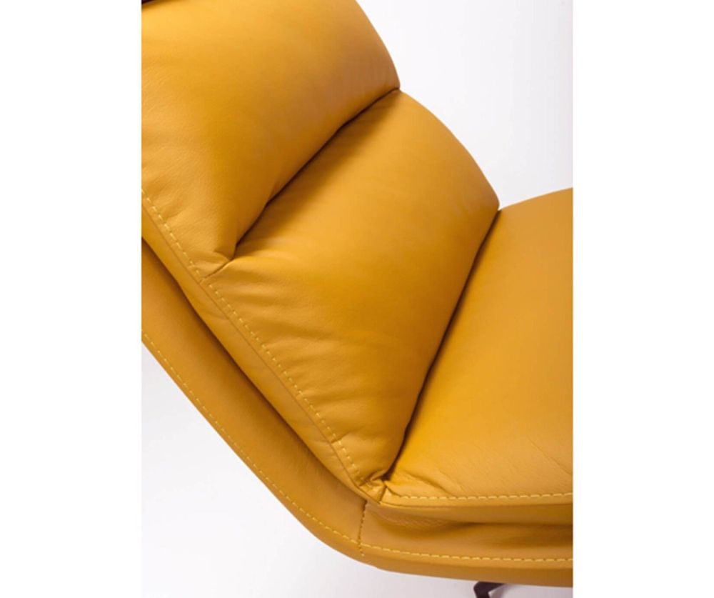 Furniture Link Nobo Ochre Faux Leather Dining Chair in Pair with Black Powder Coated Legs
