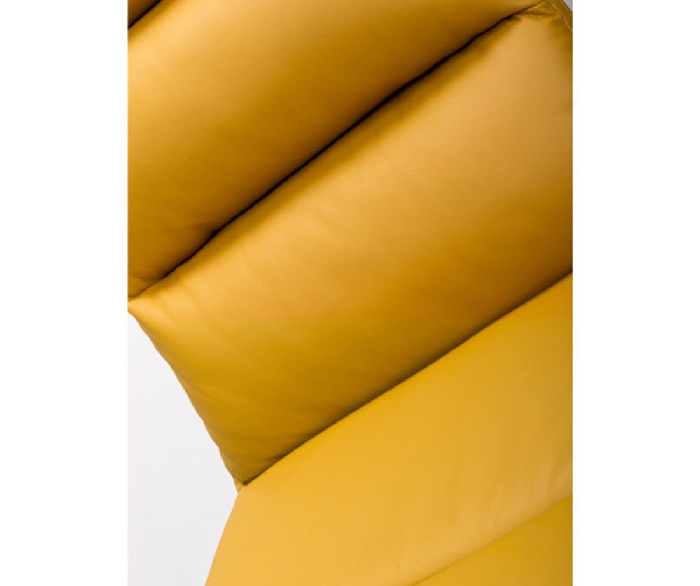Furniture Link Nobo Ochre Faux Leather Dining Chair in Pair with Brushed Steel Legs