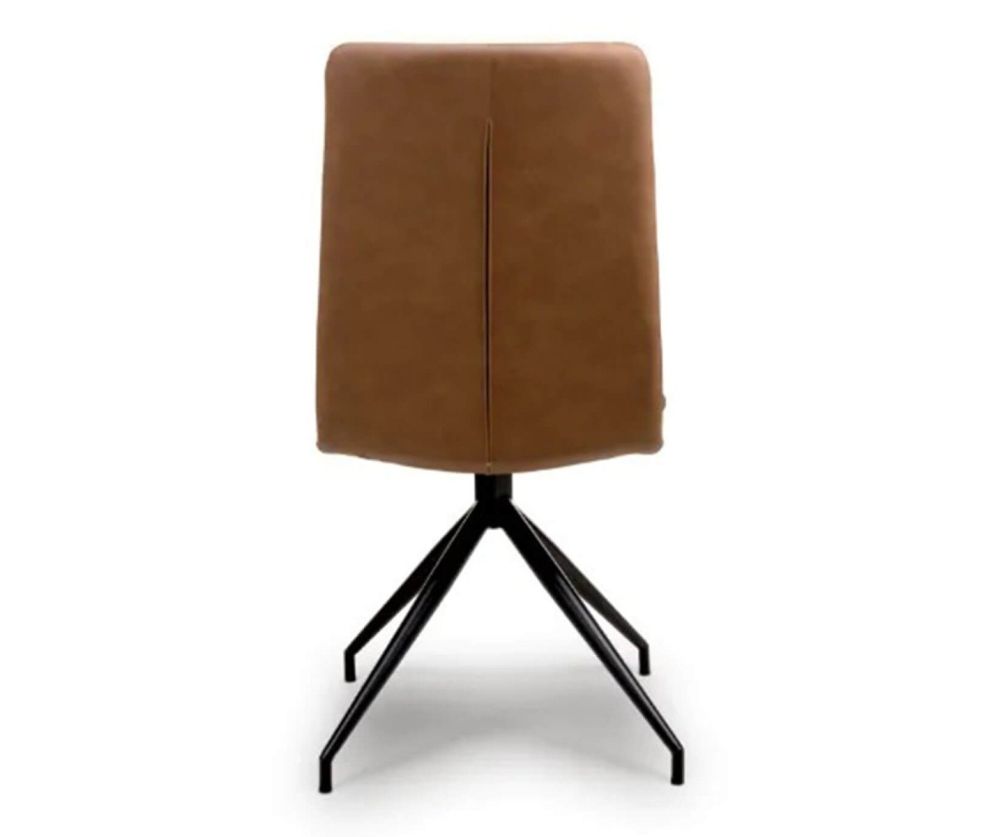 Furniture Link Nobo Tan Swivel Dining Chair in Pair