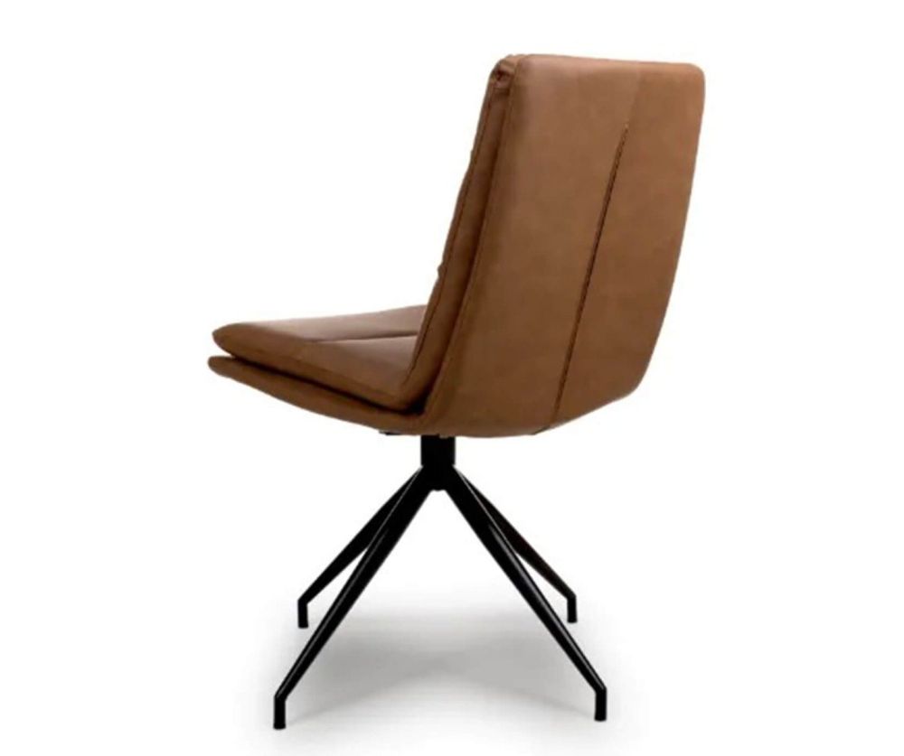 Furniture Link Nobo Tan Swivel Dining Chair in Pair