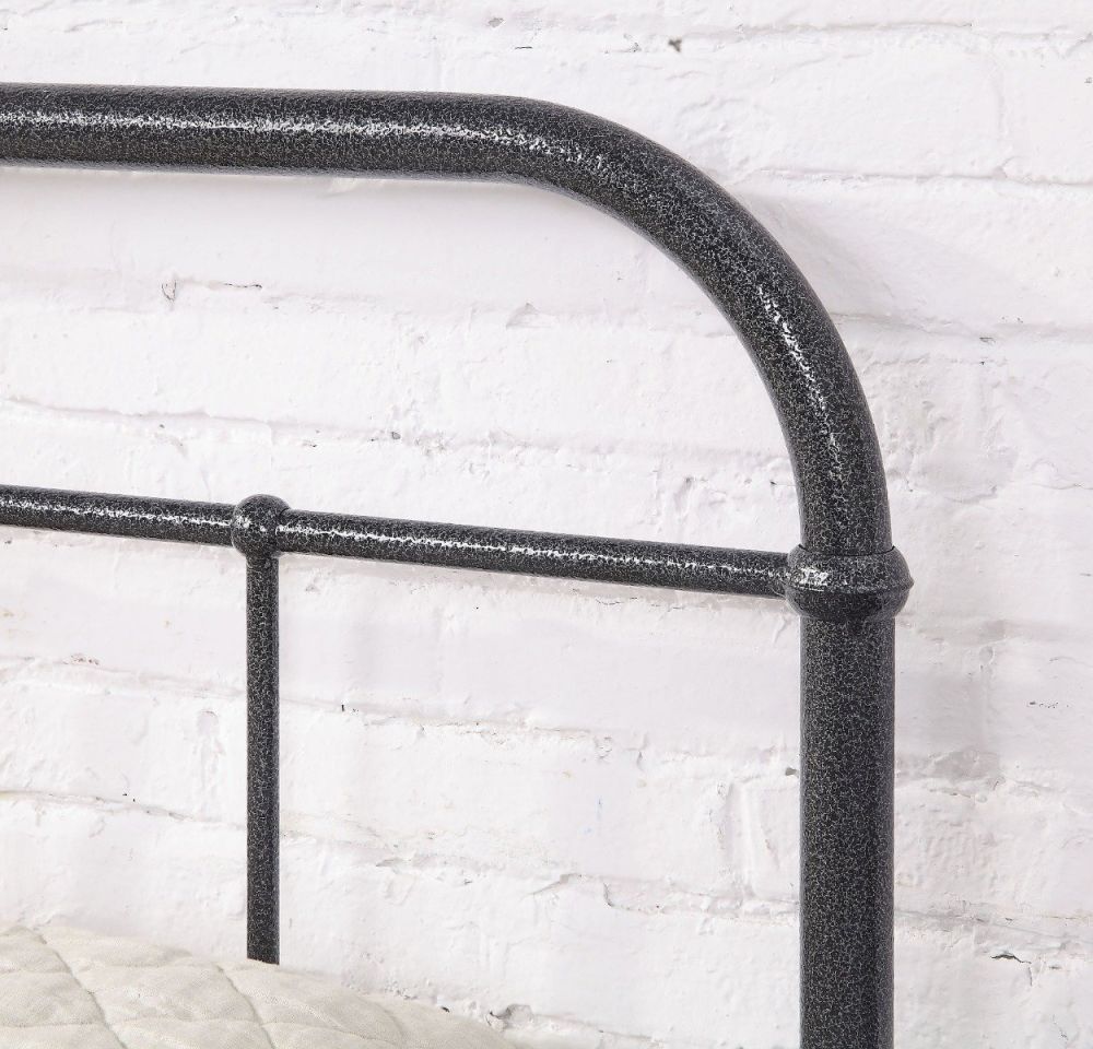 Flintshire Furniture Oakenholt Black and Silver Metal Bed Frame