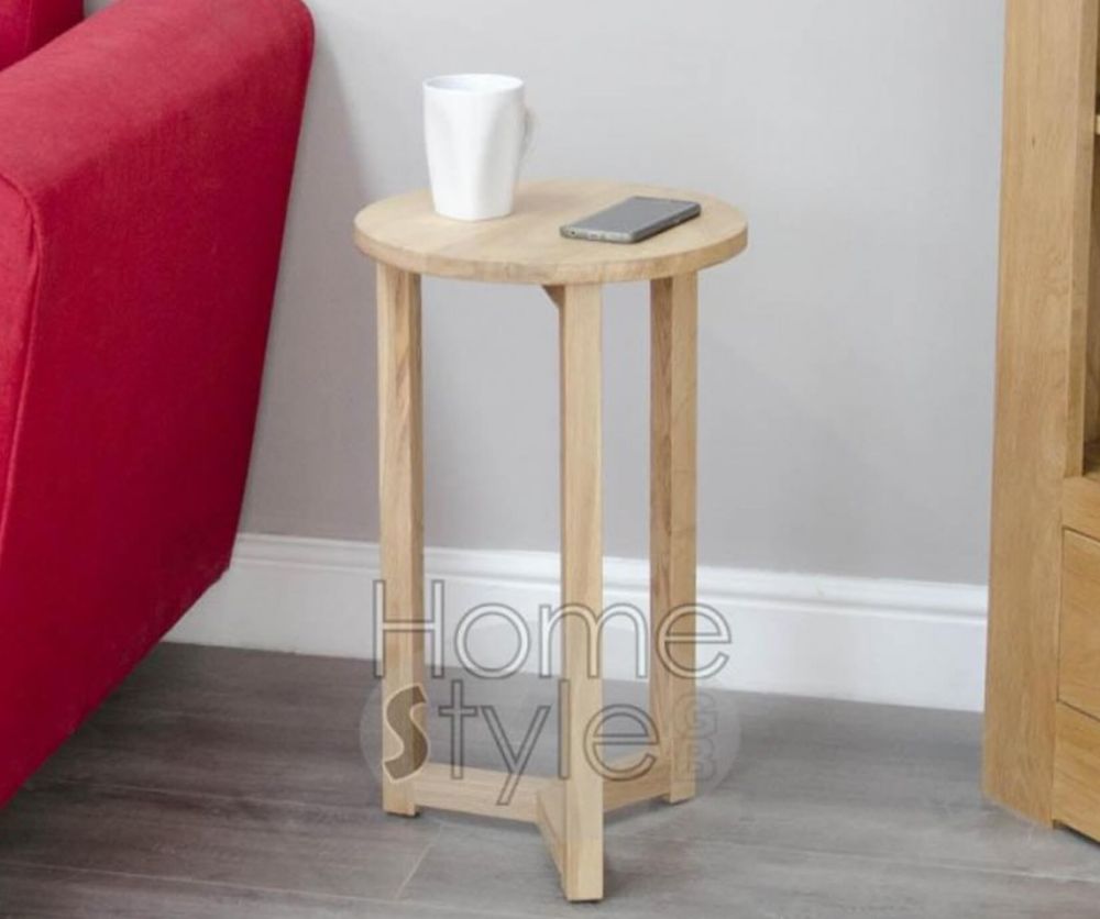 Homestyle GB Lyon Oak Round Lamp Table