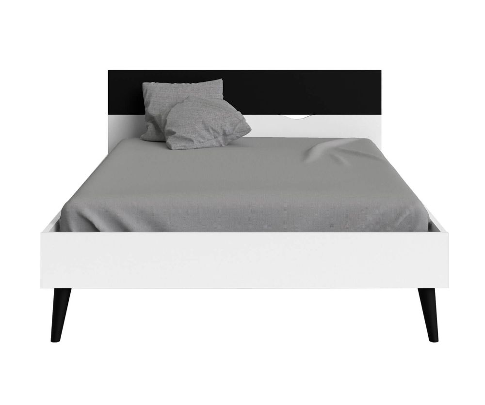 FTG Oslo White and Black Matt Euro Bed Frame