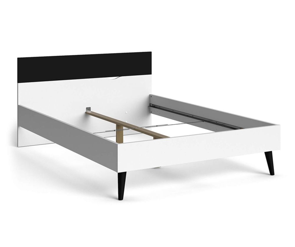 FTG Oslo White and Black Matt Euro Bed Frame
