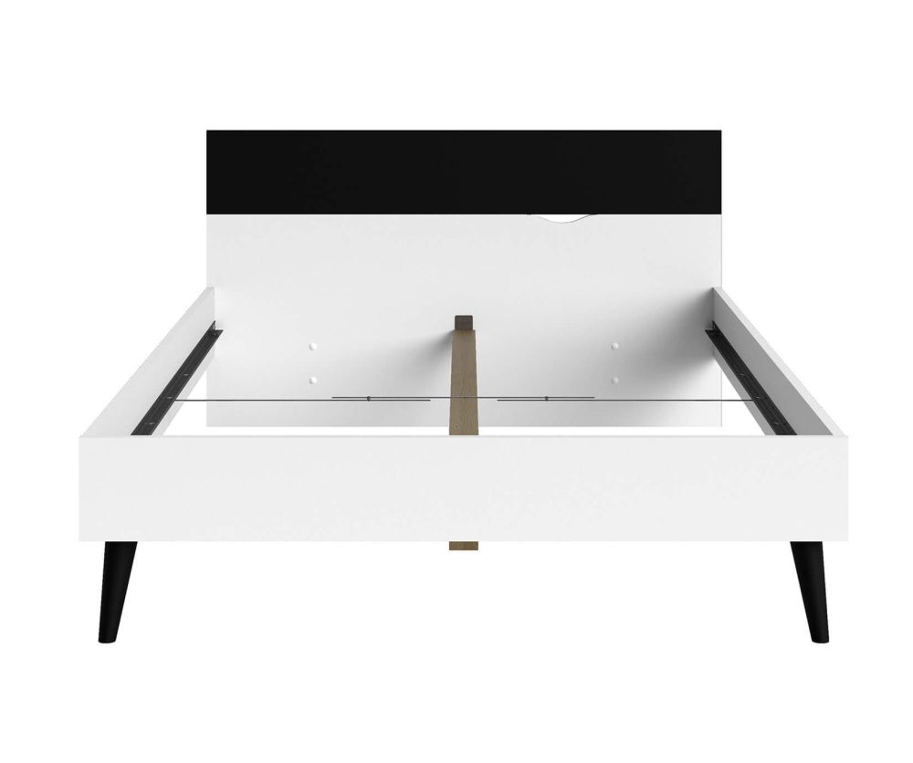 FTG Oslo White and Black Matt Euro Bed Frame