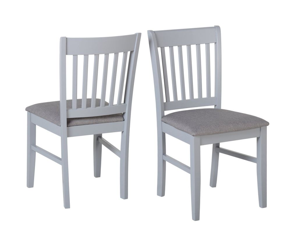 Seconique Oxford Grey Fabric Dining Chair in Pair