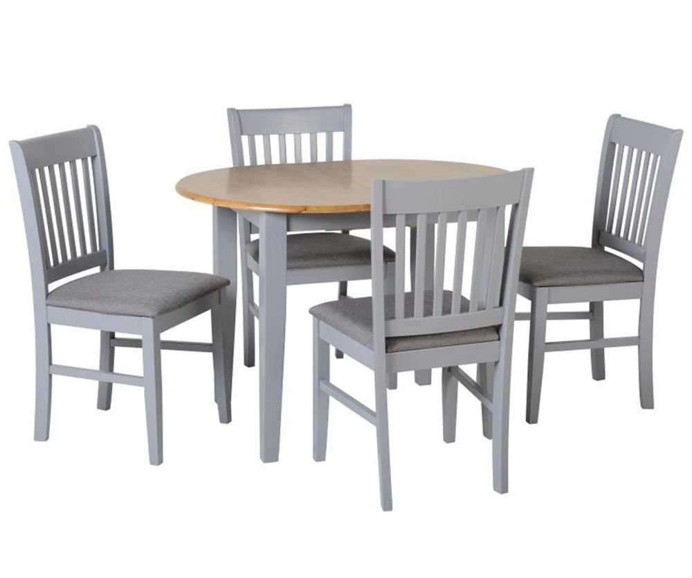 Seconique Oxford Grey Extending Dining Set with 4 Grey Fabric Chairs