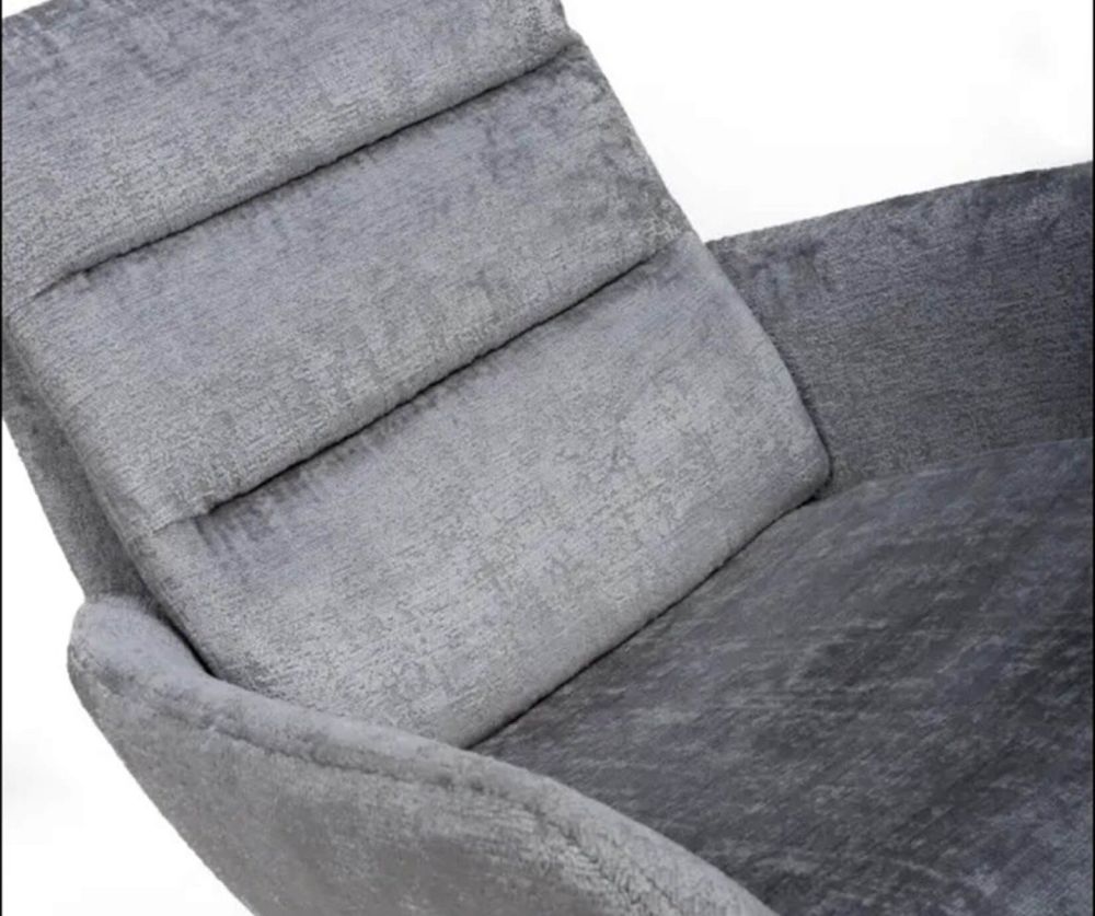 Furniture Link Ozzy Silver Velvet Swivel Dining Chair in Pair