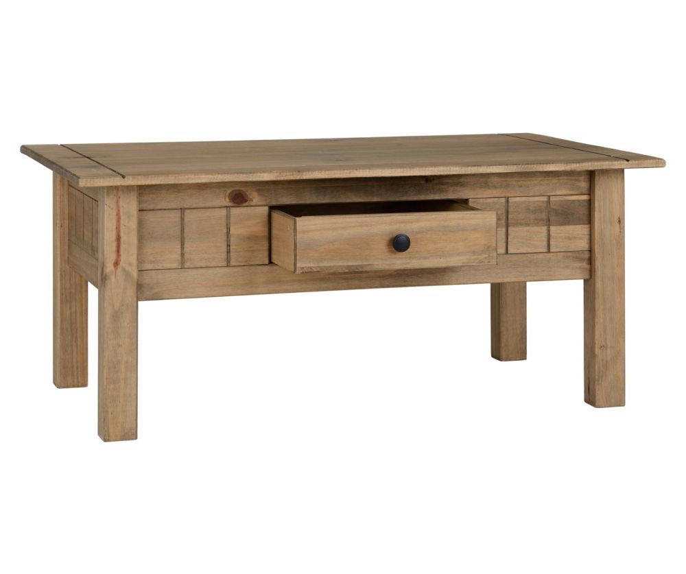 Seconique Panama Solid Pine 1 Drawer Coffee Table