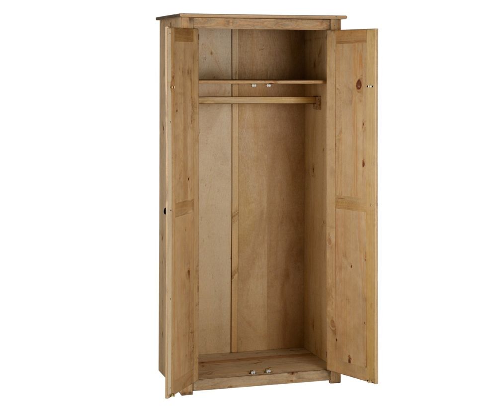 Seconique Panama Solid Pine 2 Door Wardrobe