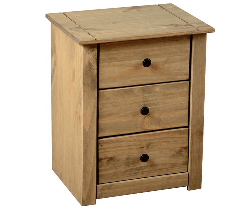 Seconique Panama Solid Pine 3 Drawer Bedside Chest