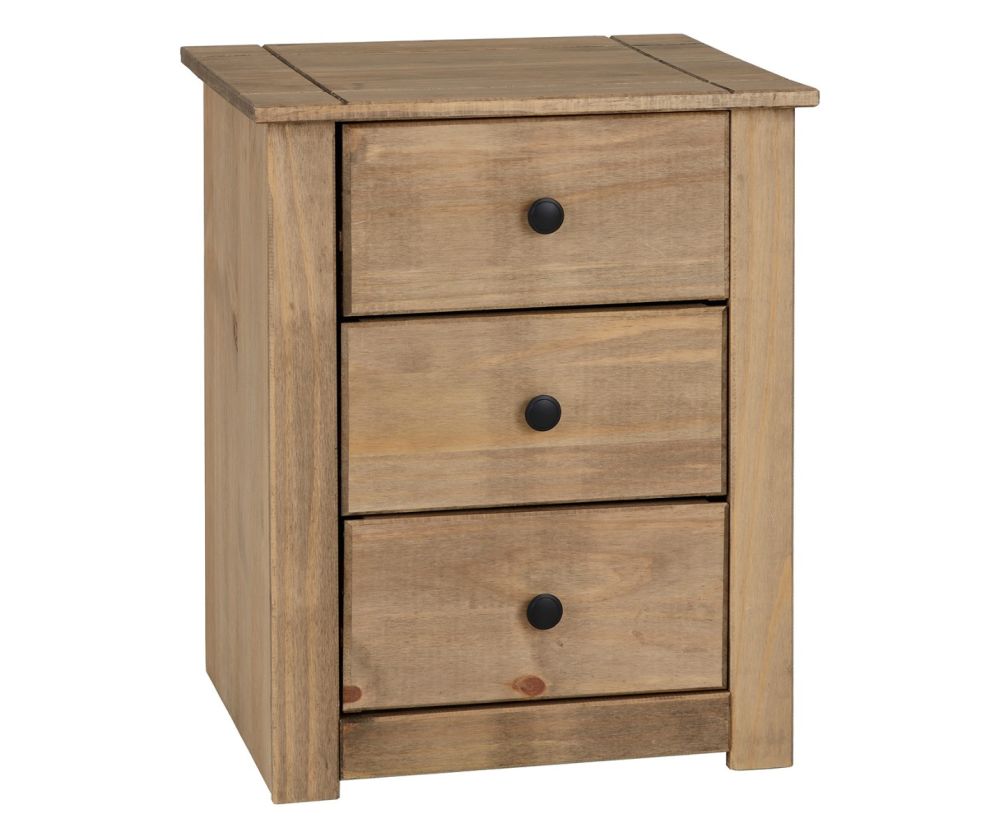 Seconique Panama Solid Pine 3 Drawer Bedside Chest