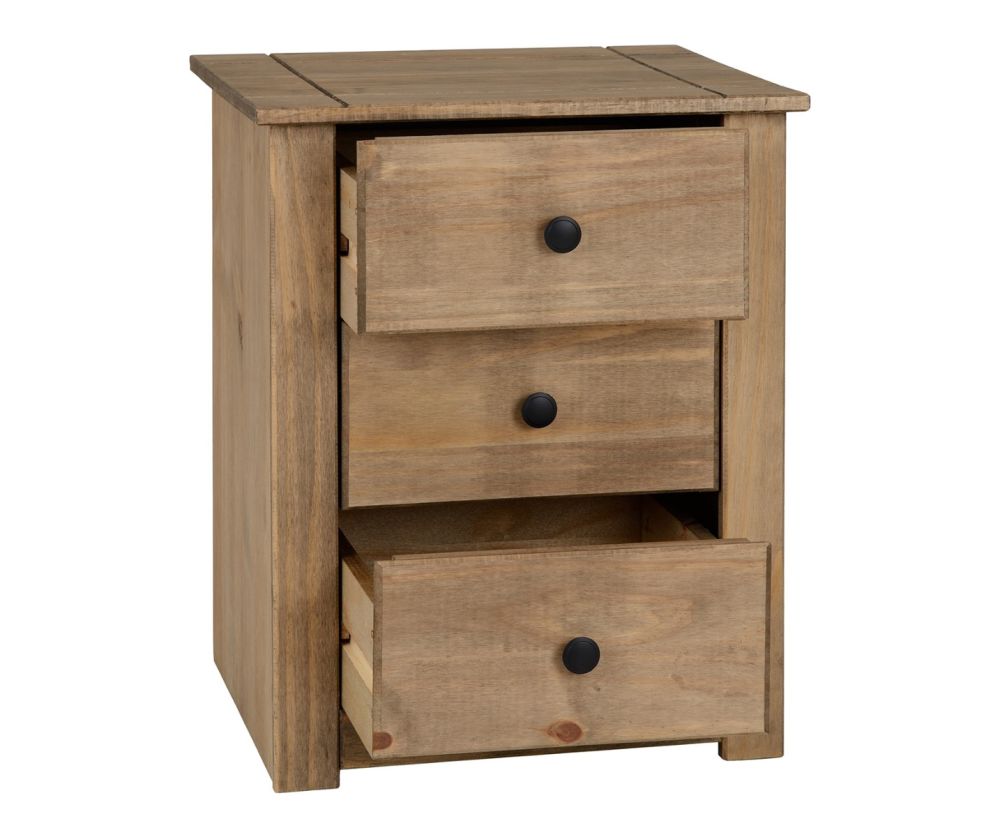 Seconique Panama Solid Pine 3 Drawer Bedside Chest